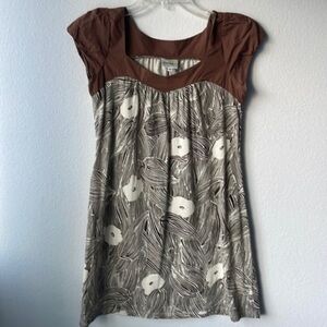 Anthropology dress size 2 brown bohemian style column dressing